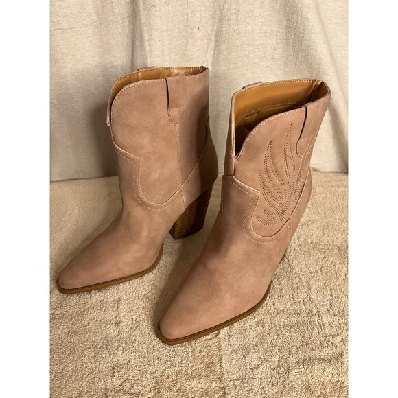 Qupid Slay 76X Women's Pink Western Ankle Boots Size 10 - Picture 12 of 15